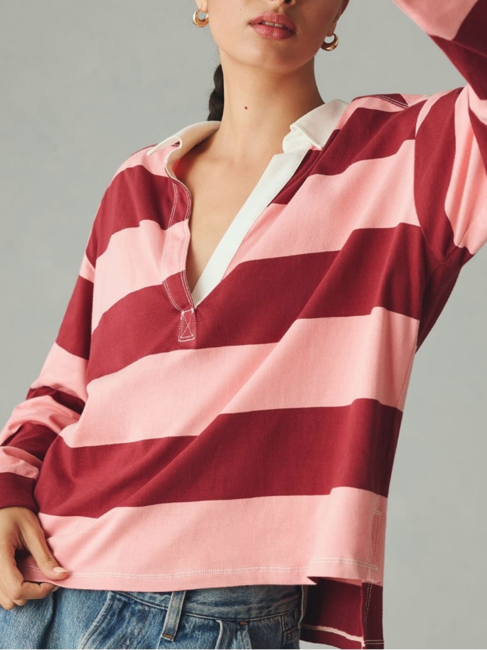 VGUC Anthropologie Pilcro Long-Sleeve Rugby Shirt, 1X